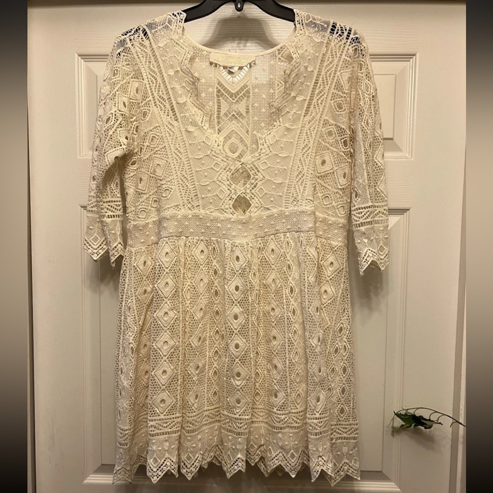 Jen’s Pirate Booty M/L Crochet Knit Lace Doily Dress